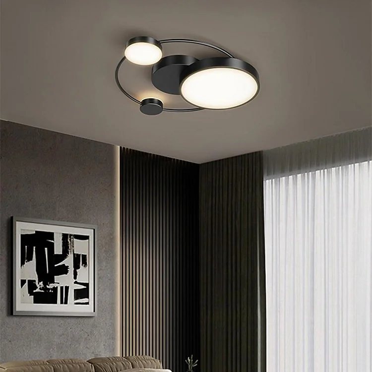 Abstract Circle Shapes Random LED Flush Mount Ceiling Light for Bedroom - Appledas
