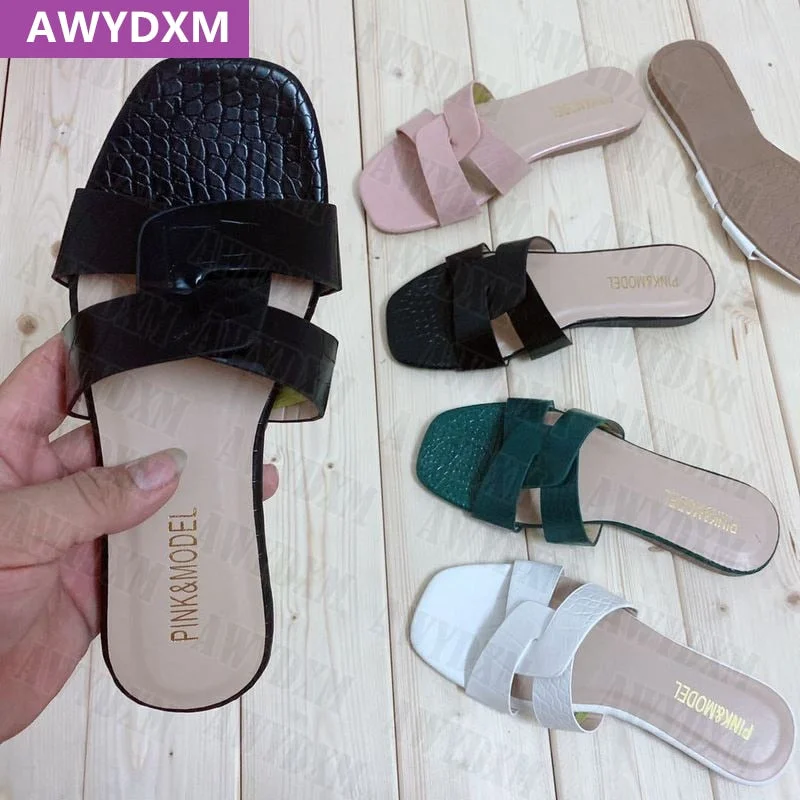 Luxuy Brand Women Slippers 2022 Spring Summer New Woman Shoes Fashion Open-toed Sandals Flip Flops Dress Slingback Female Slides