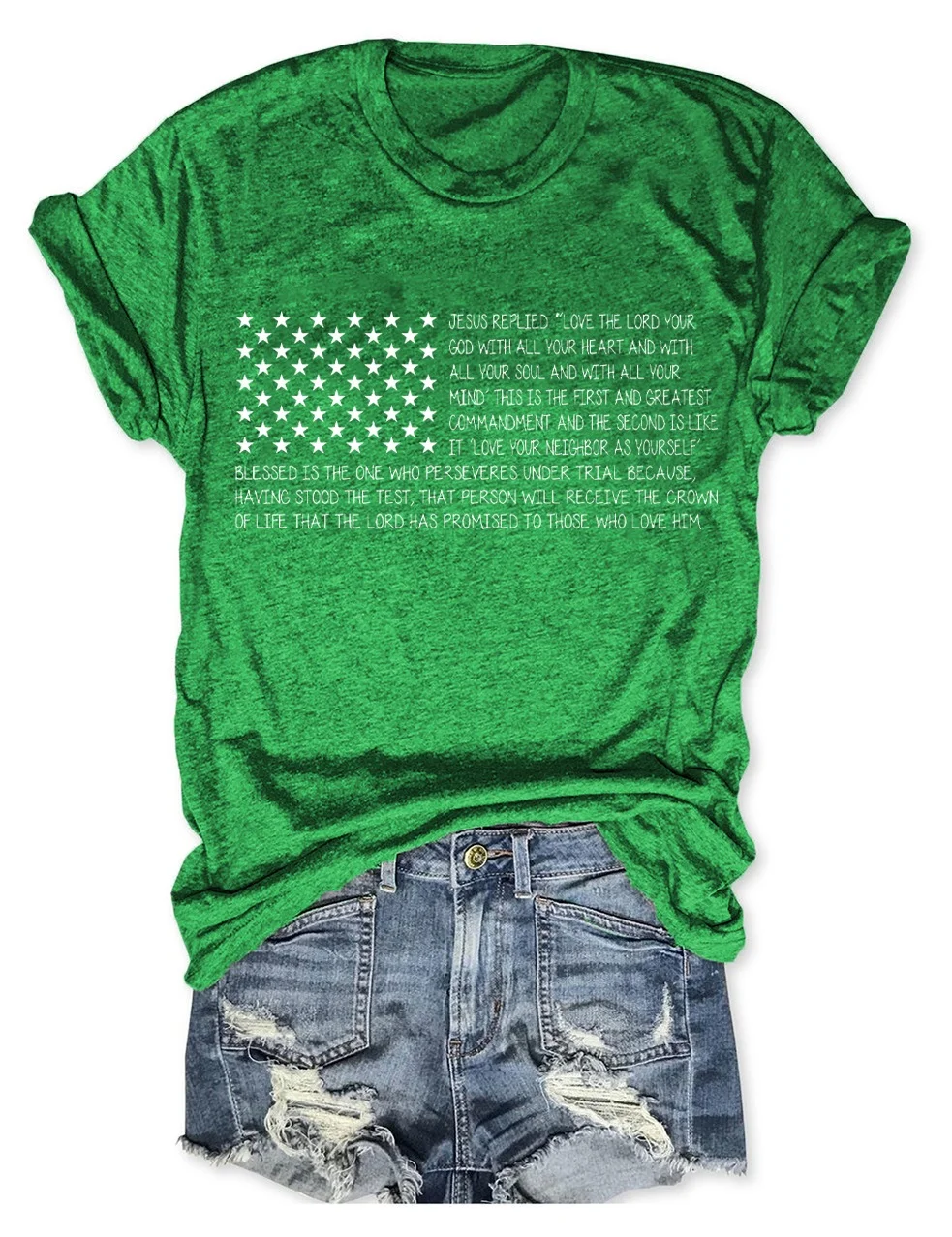 USA Flag American Christian Bible T-Shirt