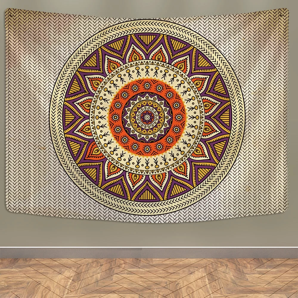 Large Indian Mandala Tapestry Wall Hanging Mat Yoga Polyester Thin Beach Shawl Mat Blanket Blanket Bohemian Tapestries