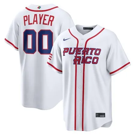 Men's Puerto Rico Baseball Custom White 2026 World Baseball Classic Home Jersey F4LQ