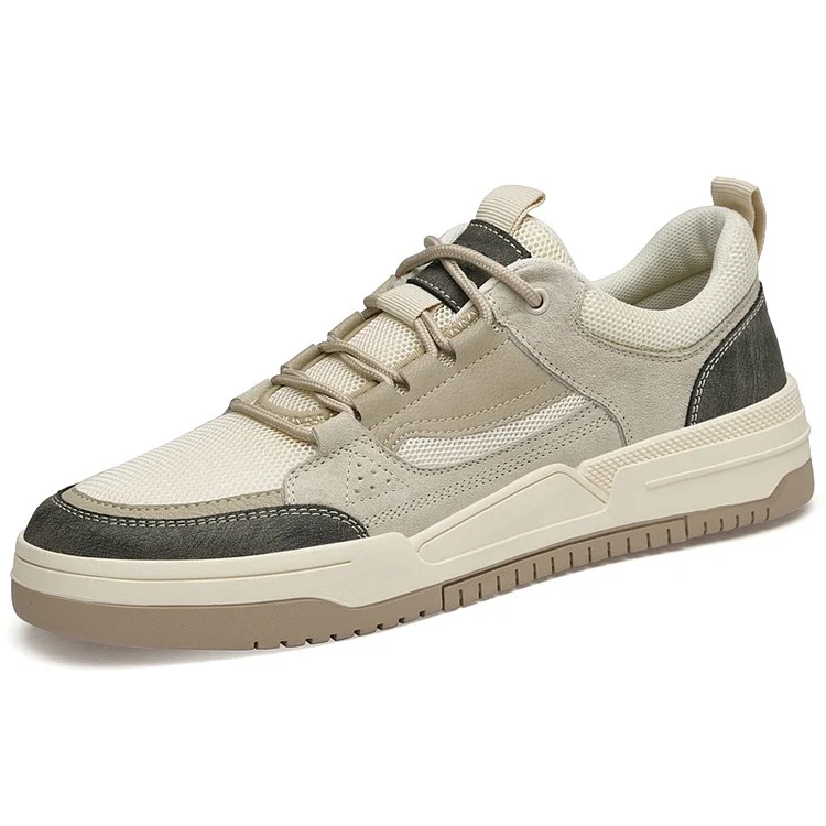 Gregorysupply Genuine Leather Jogging Shoes Men's Sneakers Outdoor Casual Shoes Leisure Walk Male Treking Footwear Versatile Skateboard Shoes