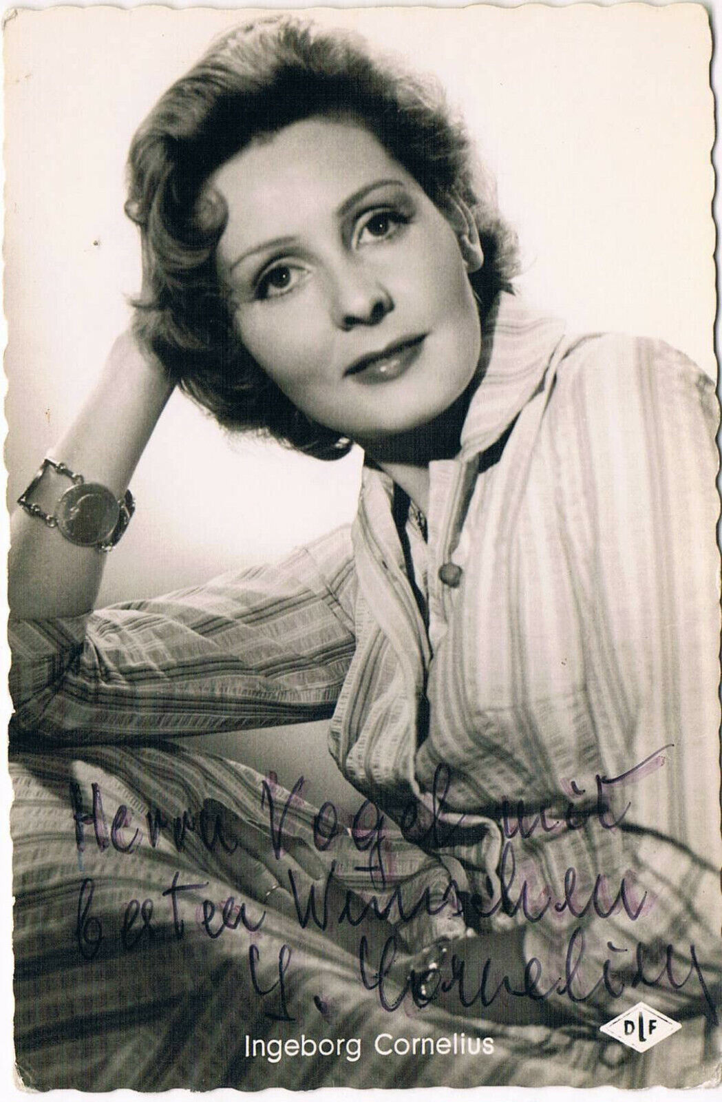 Ingeborg Cornelius 1930- autograph signed postcard Photo Poster painting 3.5x5.5 Austria actress