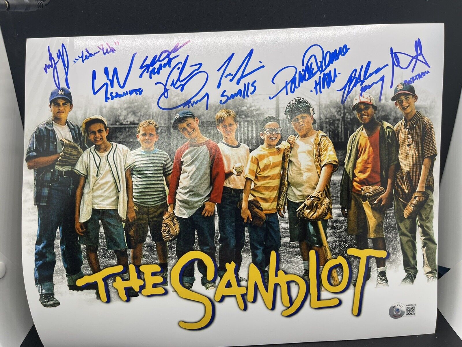 The Sandlot Cast Signed Movie Poster 11x14 Photo Poster painting Ham, Squints, +6 Beckett COA D3