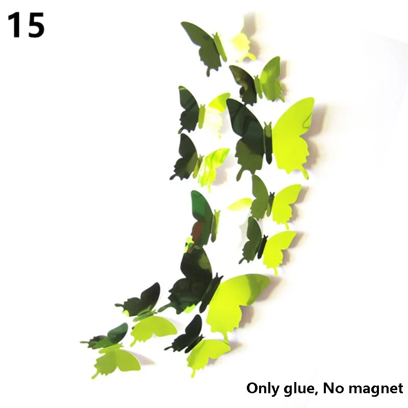 12Pcs 3D Double Layer Butterfly Wall Sticker on The Wall for Home Decor DIY Butterflies Fridge Magnet Stickers Room Decoration