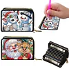 2pcs Santa Claus Snowman Diamond Painting Fashion Card Holder Compact Coin Purse
