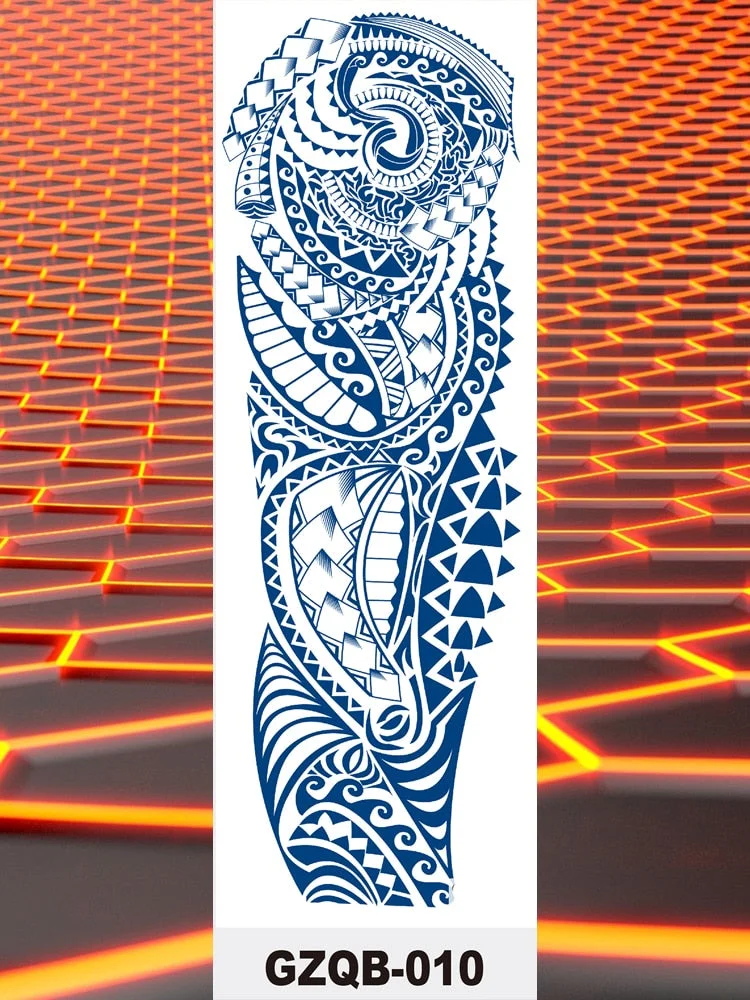 Temporary Flower Full Arm Tattoos Stickers Indian Wolf Dragon Navigator Totem Juice Ink Men Women Girl Leg Fake Tatoo Hot Sale