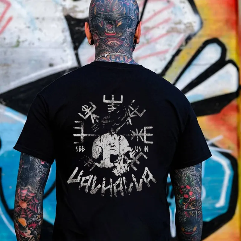 SEE US IN VAV HAVVA Letter Casual Graphic Black Print T-shirt / Rvogue / Rvogue