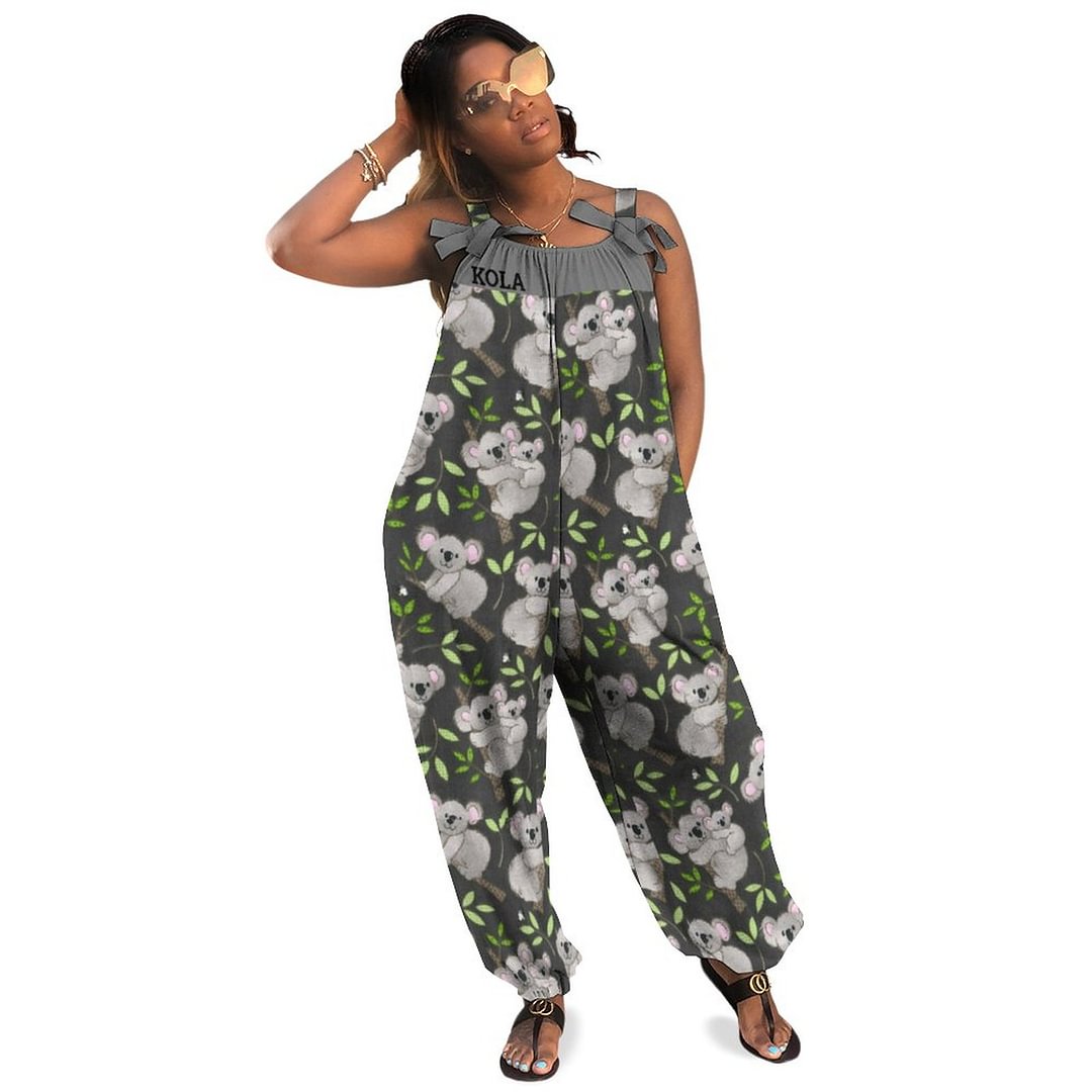Koala Momma Comfortable Womens Boho Vintage Loose Overall Corset Jumpsuit Without Top