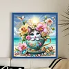 【Limited Stock Sale】Cat In A Teacup-14CT Stamped Cross Stitch 40*40cm/15.75*15.75in