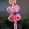 Bead Embroidery - Pink Rabbit Beaded Counted Cross Stitch Ornament Kit for Adults Beginners