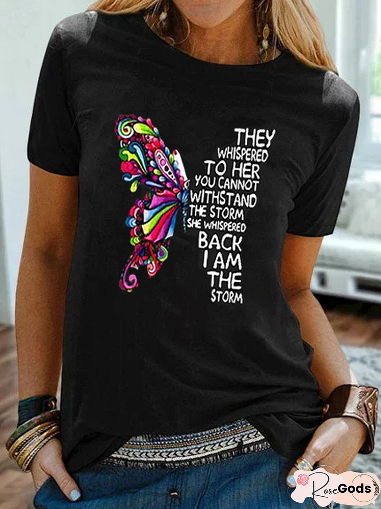 Crew Neck Casual Printed Short Sleeve T-Shirt
