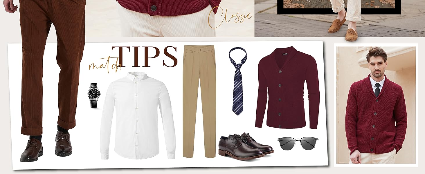 Kallspin Men's Wool Blend Shawl Collar Cardigan Sweater