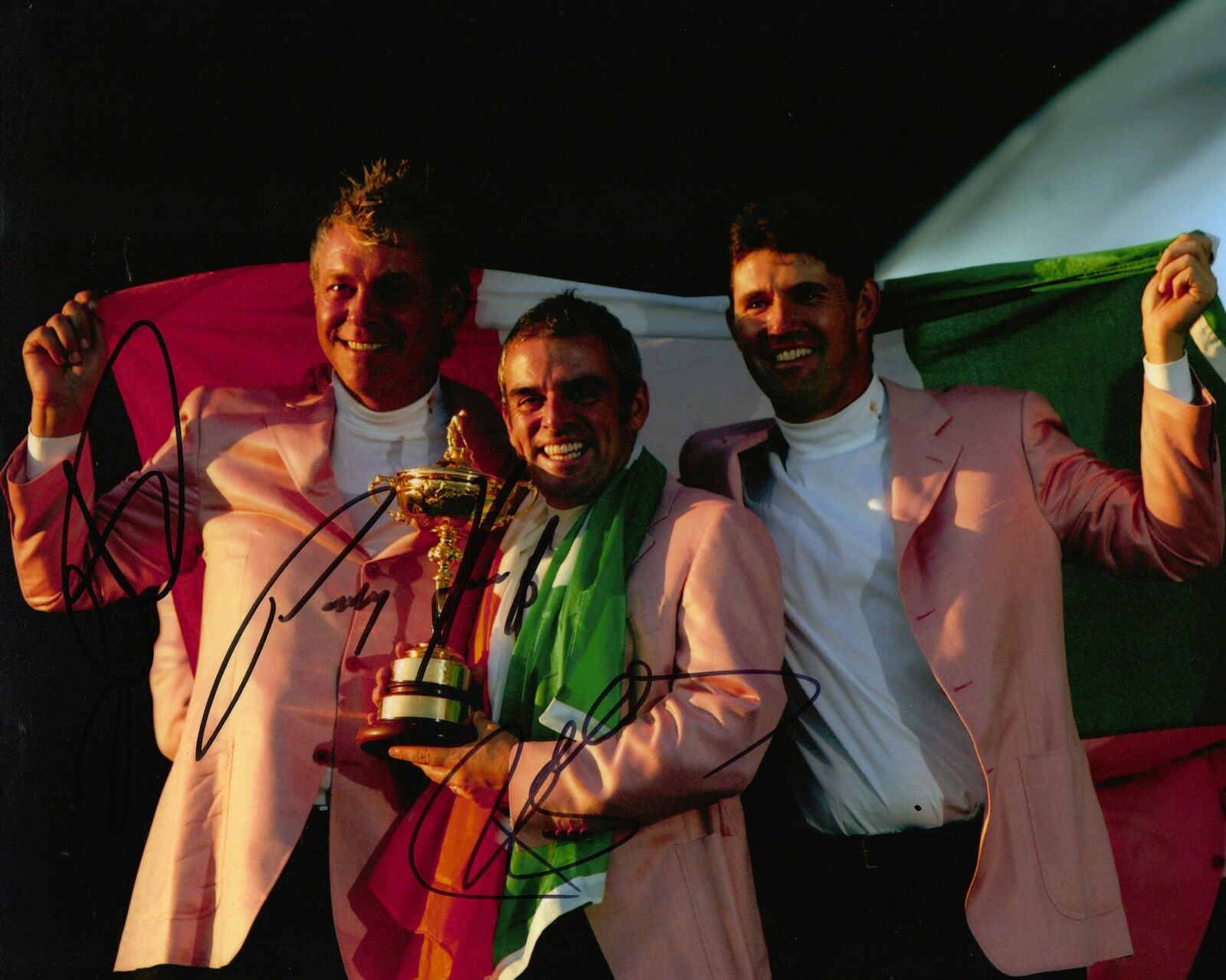 Darren Clarke Padraig Harrington Paul McGinley Signed 10X8 Photo Poster painting AFTAL (3047)