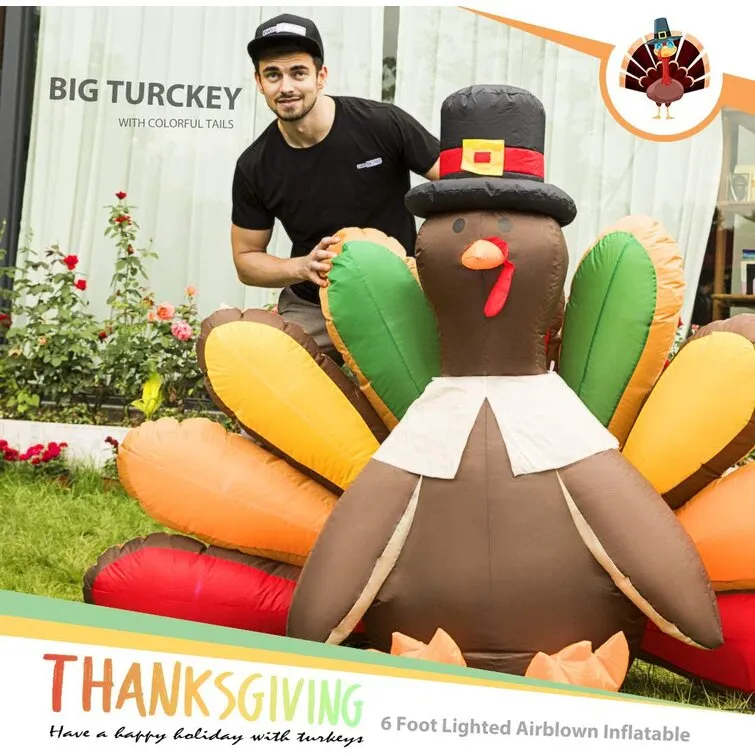 Dejah Turkey with Hat Lawn Yard Inflatable