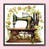 (Multi-Style) Flower Sewing Machine-14CT Stamped Cross Stitch 40*40cm/15.75*15.75in