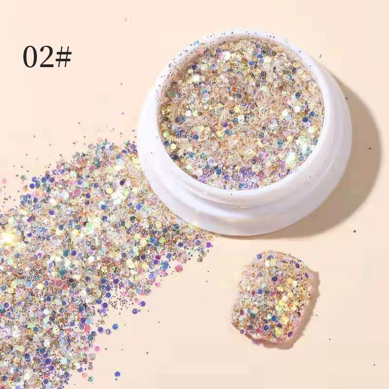 iridescent Flakes Gold Pink White Flakes Slices Chrome Pigment Dust Nail Powder Glitter Sequins Nail Art Decoration Manicures-Nail Inspo