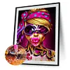 Fille - perceuse ronde peinture diamant - 40*50cm
