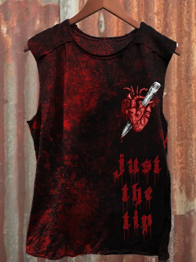 Comstylish Men's Halloween Just the Tip Bloody Tank Top