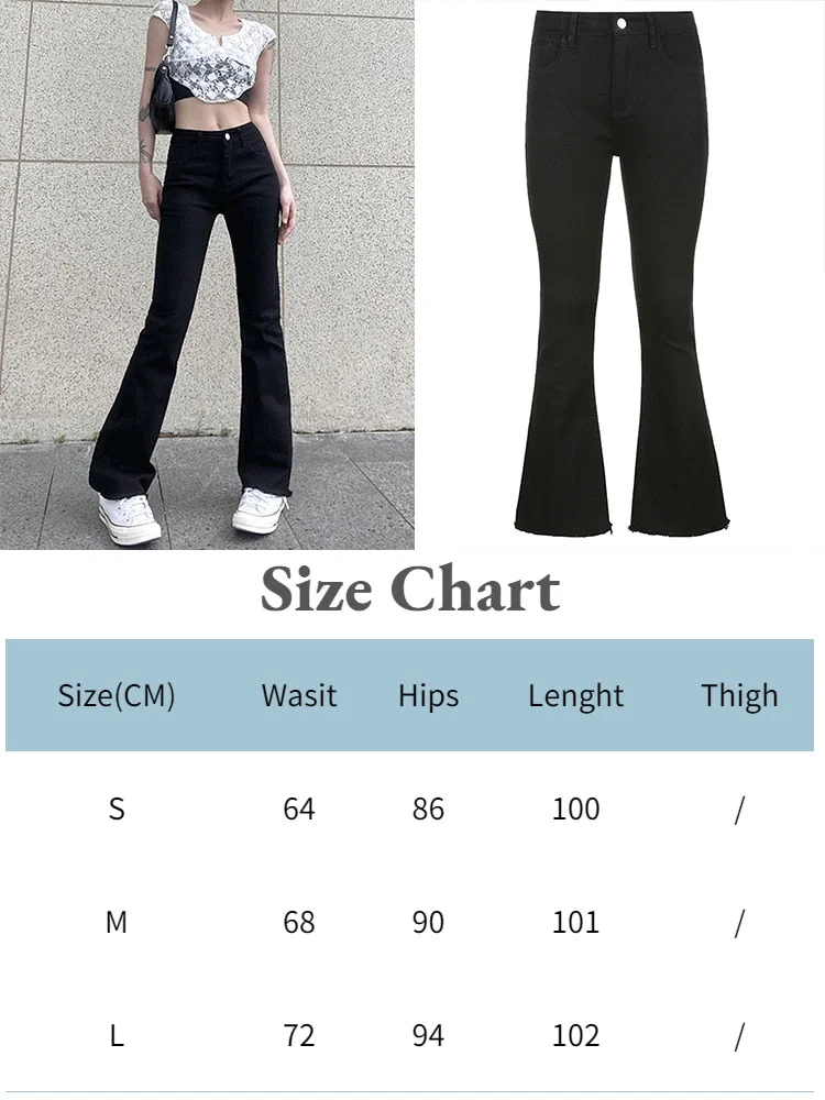 Jacuqeline 2022 Flare Flares Y2K Jeans Vintage Low Rise Pants Fairy Grunge Cargo Trousers Woman Streetwear Korean Baggy Jeans