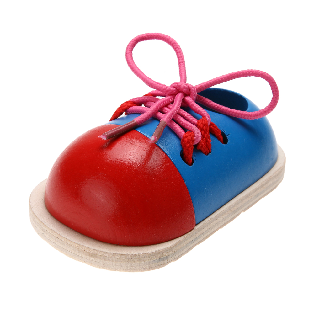 

1Pcs Children Toys Wooden Toys Toddler Lacing Shoes Early Teaching, 501 Original