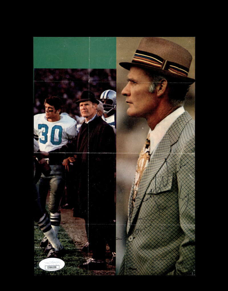 Tom Landry JSA Coa Hand Signed 6x9 Autograph Photo Poster painting