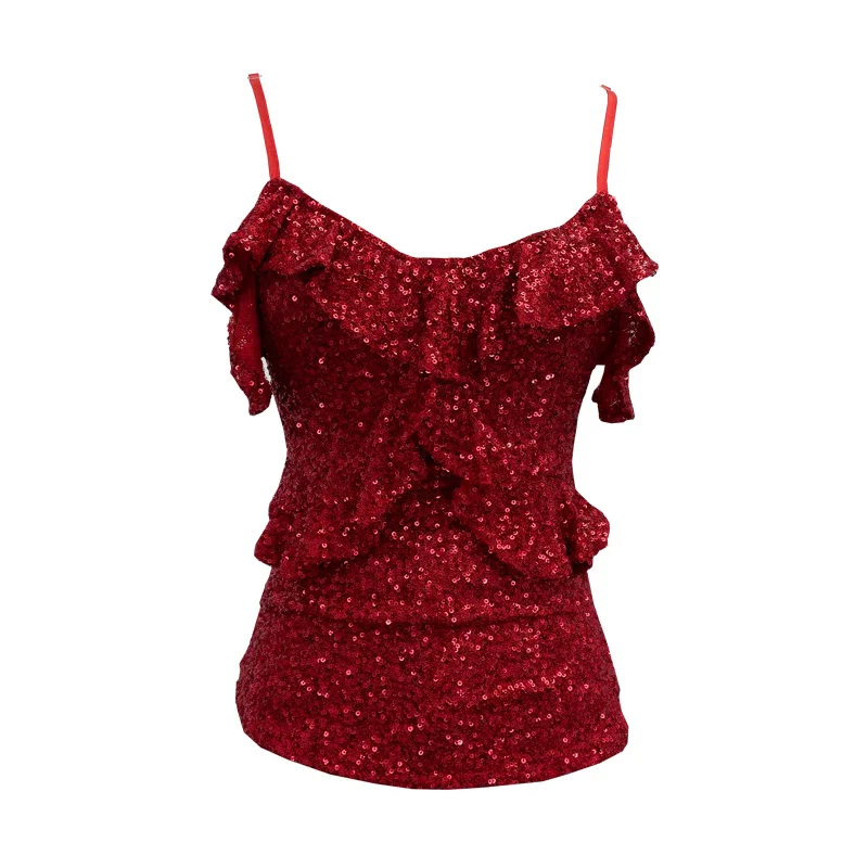 Uveng Solid Shot Of The Leek Wood Ear Design Feeling With A Bullet Elastic Sling Sling Vest T-Shirted Babes Sleeveless Top Lady 9069