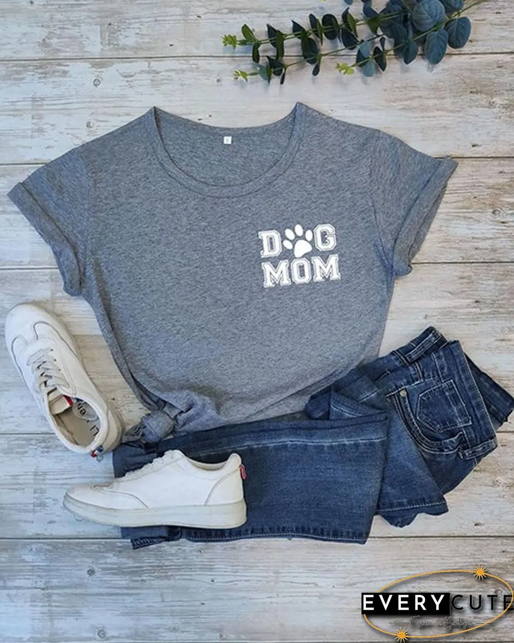 Dog Mom Cotton Tee Printed T-Shirt