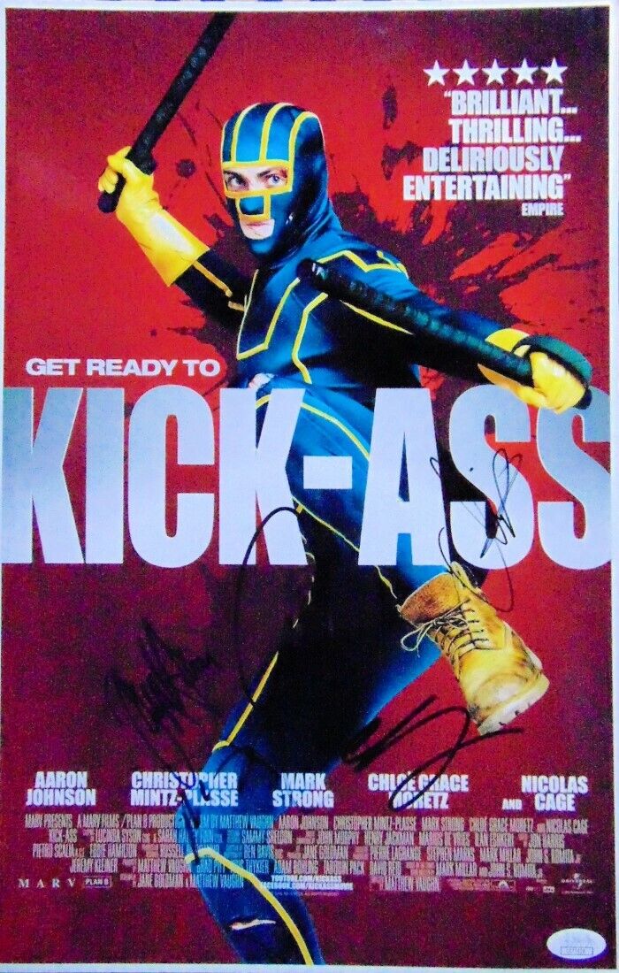 Kick Ass Cast Signed Autographed 11X17 Poster Cage Moretz Duke JSA CC77628