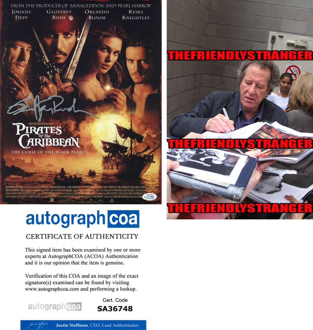 GEOFFREY RUSH signed PIRATES OF THE CARIBBEAN