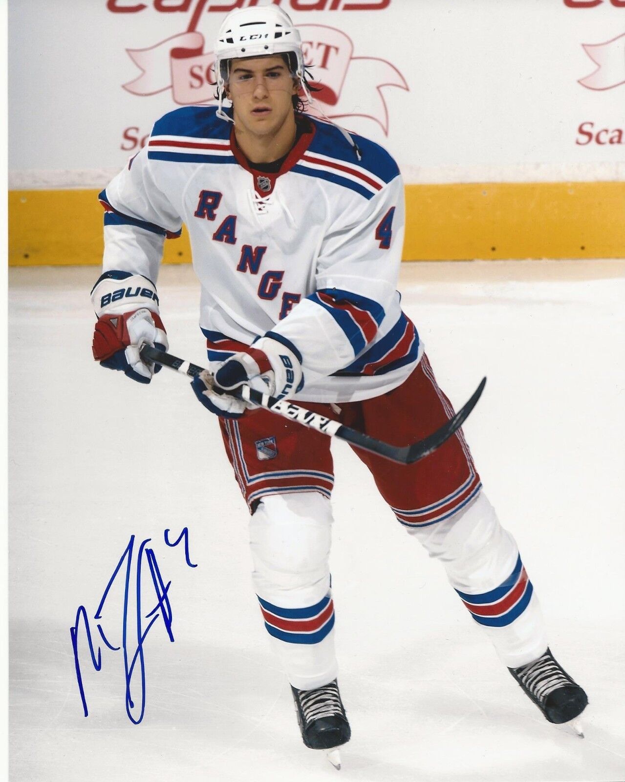 **GFA New York Rangers *MICHAEL DEL ZOTTO* Signed 8x10 Photo Poster painting AD1 COA**