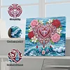 (25x25cm)DIY Flower Heart Framed Handmade Pearl Painting Art Craft Kit Living Home Decor