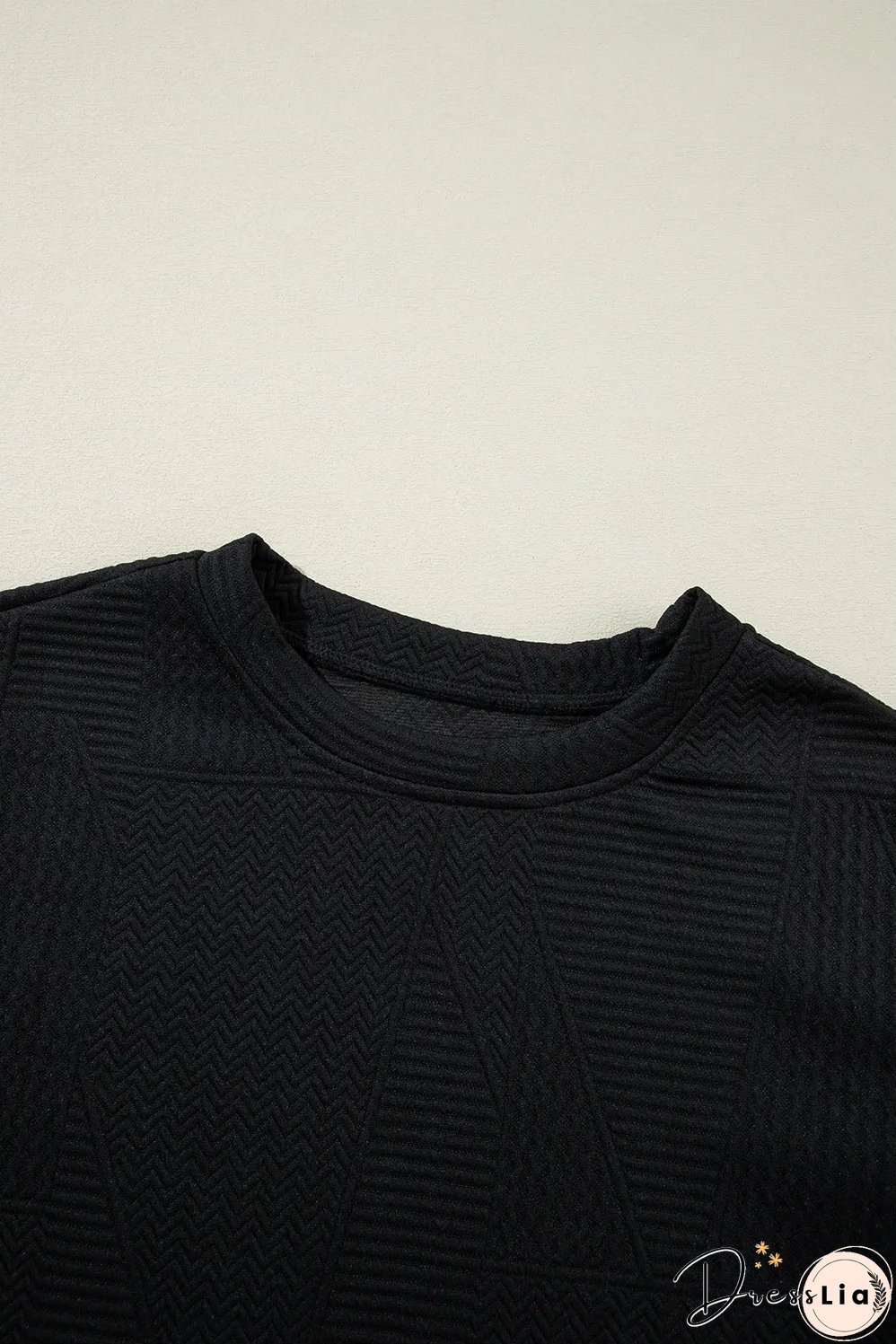 Black Ruffled Sleeve Summer Top and Cropped Loose Pants Set