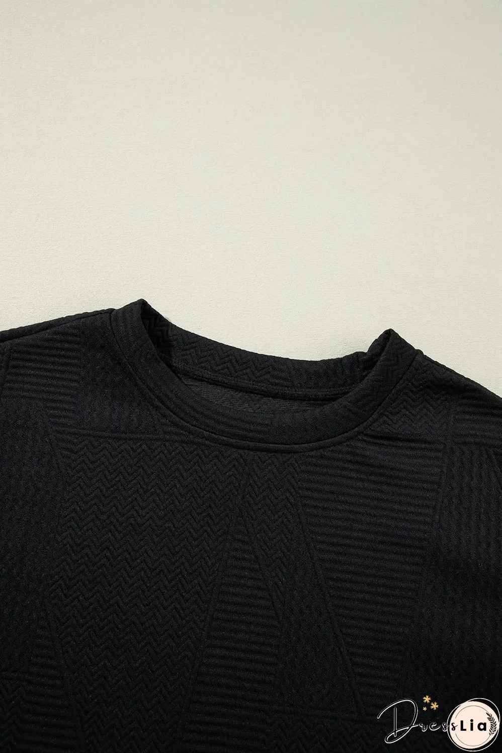 Black Ruffled Sleeve Summer Top and Cropped Loose Pants Set