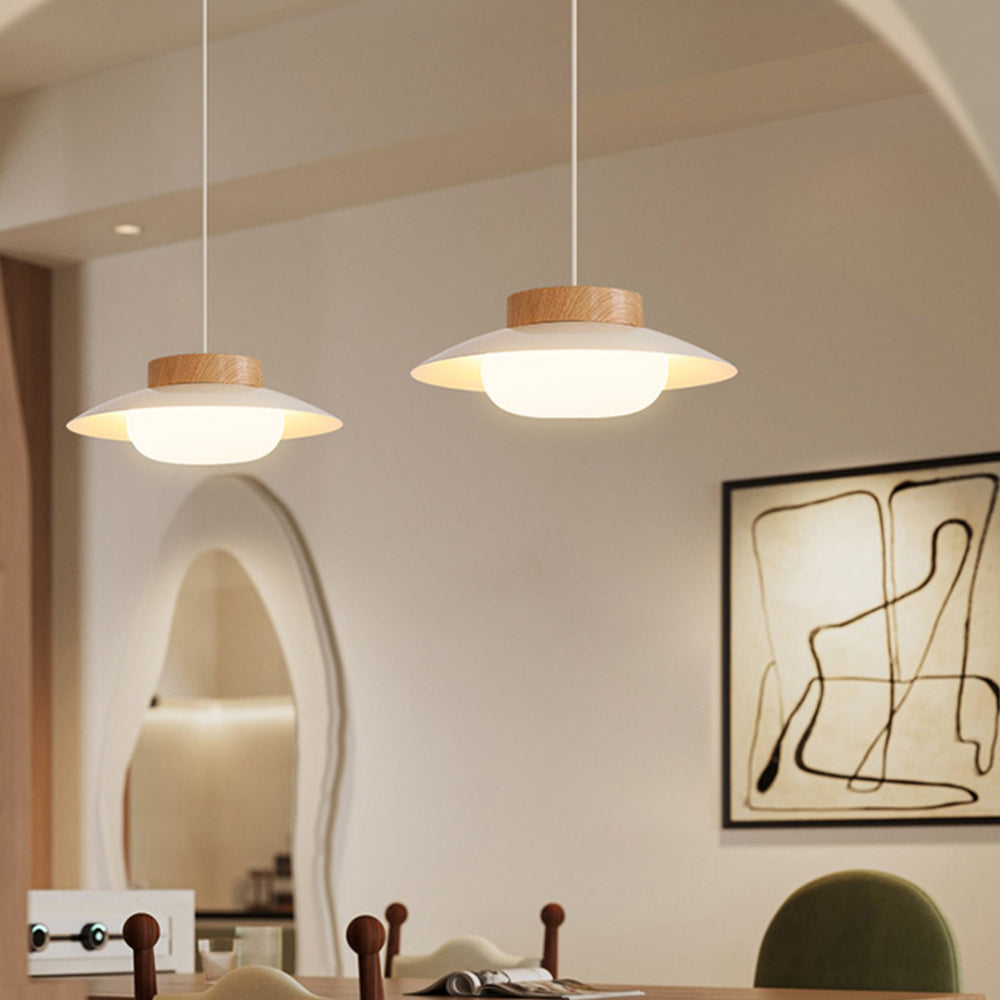 Cream Bowl Shape Iron Pendant Light