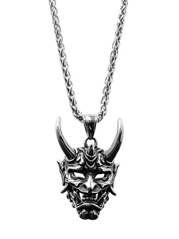 Punk Style Pendant Necklace Wholesale Male Ghost Mask Halloween Day Horror Accessories PLUSCLOTHESMAN