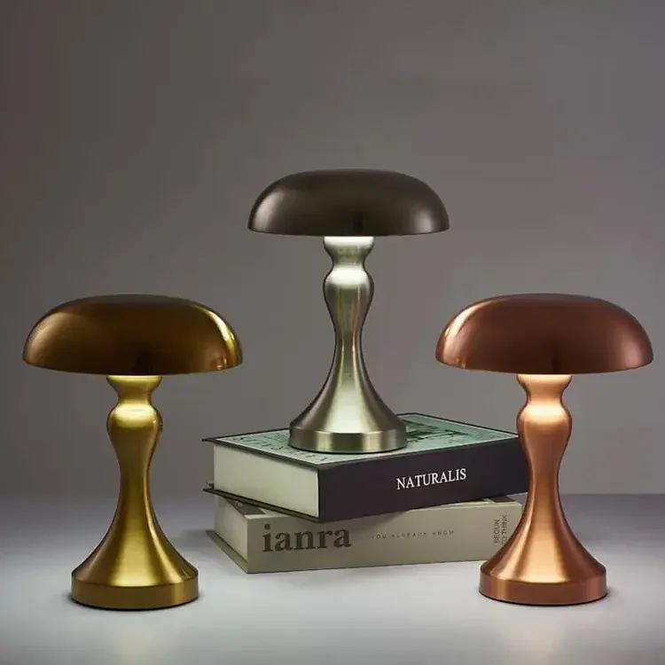 LED Retro Metal Mushroom Table Lamp