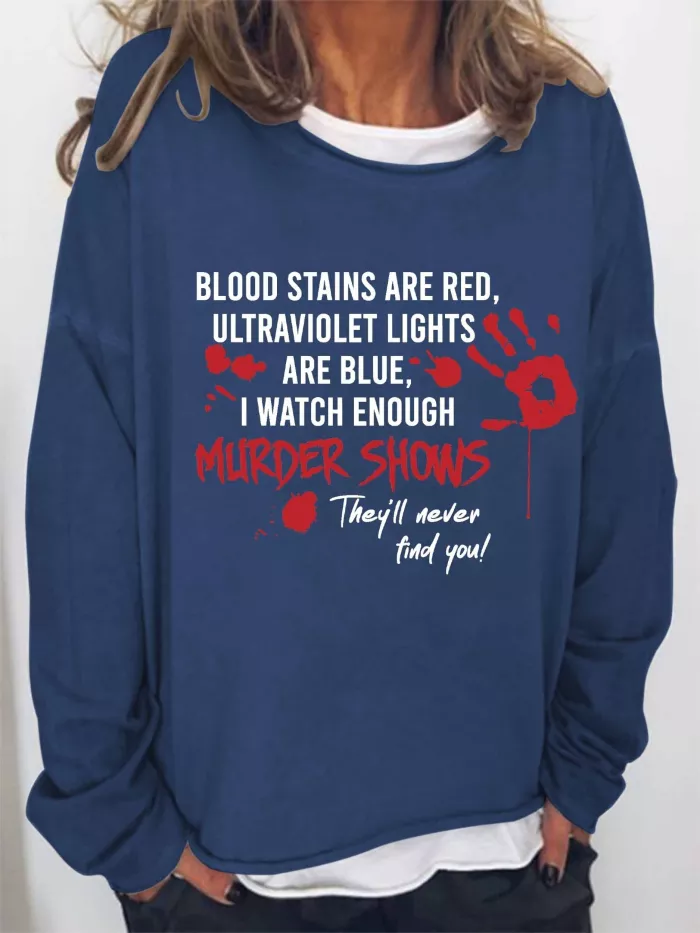 Halloween Fashion Loose Printed Long Sleeve Sweatshirt