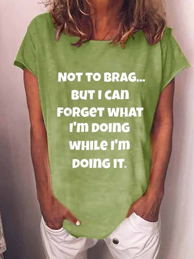 Women's Old Geezer Funny Sayings Print Crew Neck T-shirt