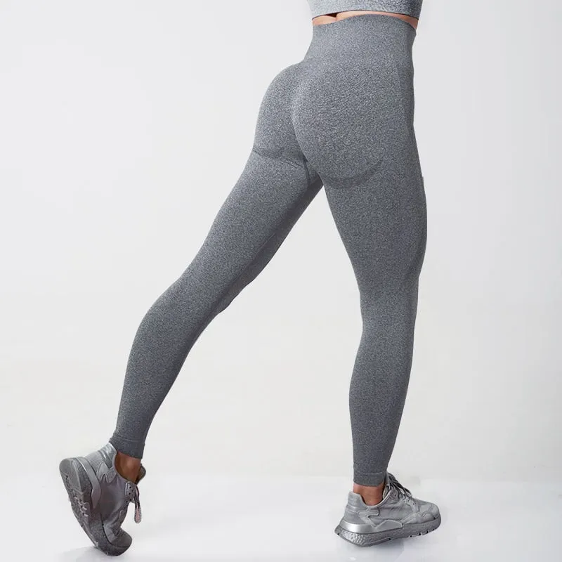 Push Up Elastic Leggings Ladies Skinny Solid Color Fitness Leggins Women Suitable Ankle-Length Jogging Gym Leggins