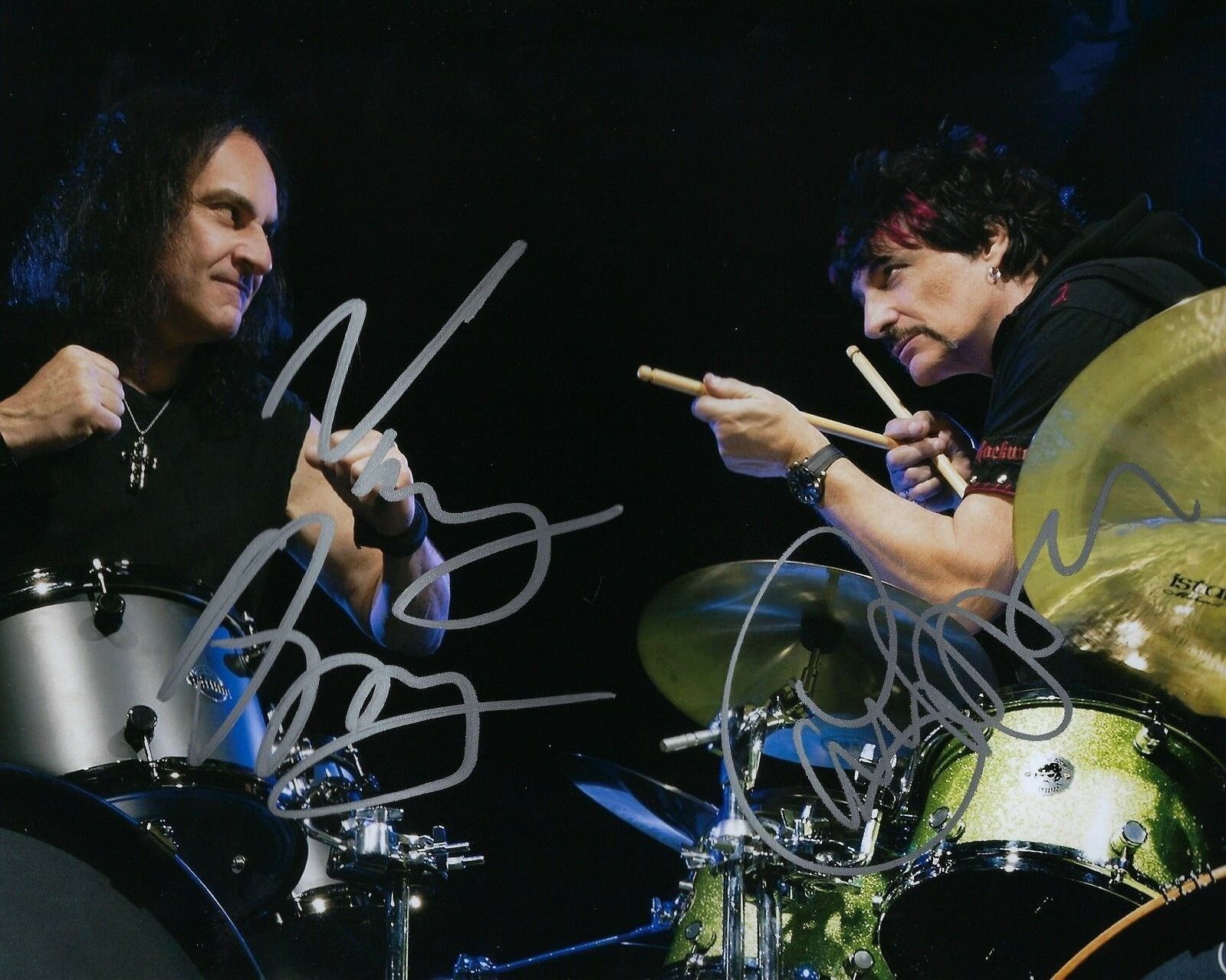 GFA Metal Drummers * CARMINE & VINNIE APPICE * Signed 8x10 Photo Poster painting PROOF A4 COA