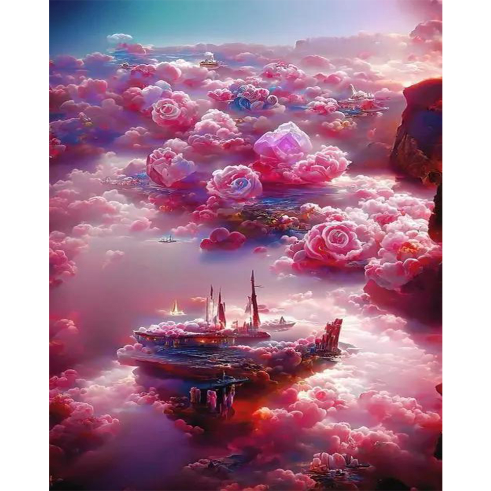 

40*50CM - Paint By Numbers - Sky Rose Castle, 501 Original