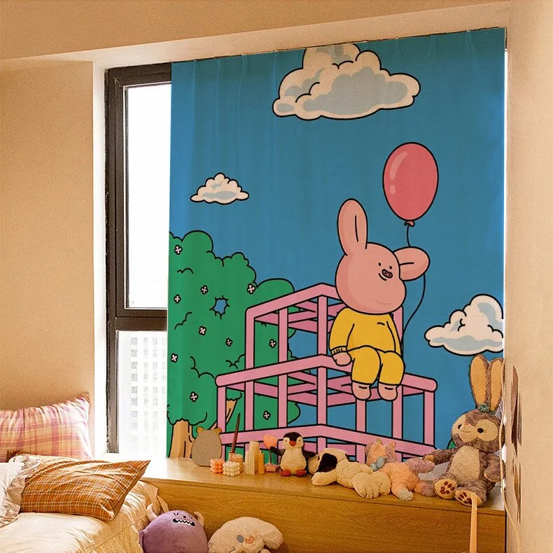 Nigikala Kawaii Tapestry Velcro Shading Curtains Background Cloth Hanging Cloth Bedroom Wall Decoration Children Room Layout 2021 New