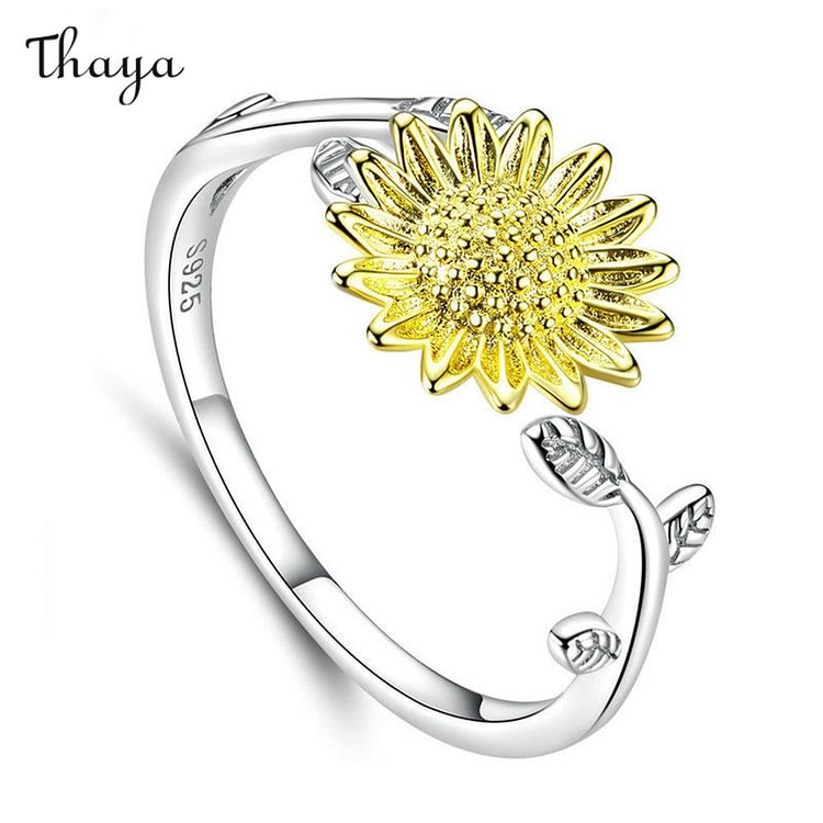 Thaya 925 Silver Sunflower Ring