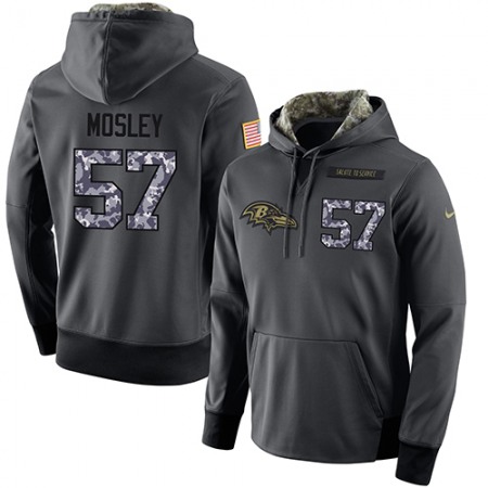 NFL Men's  Baltimore Ravens #57 C.J. Mosley Stitched Black Anthracite Salute to Service Player Performance Hoodie