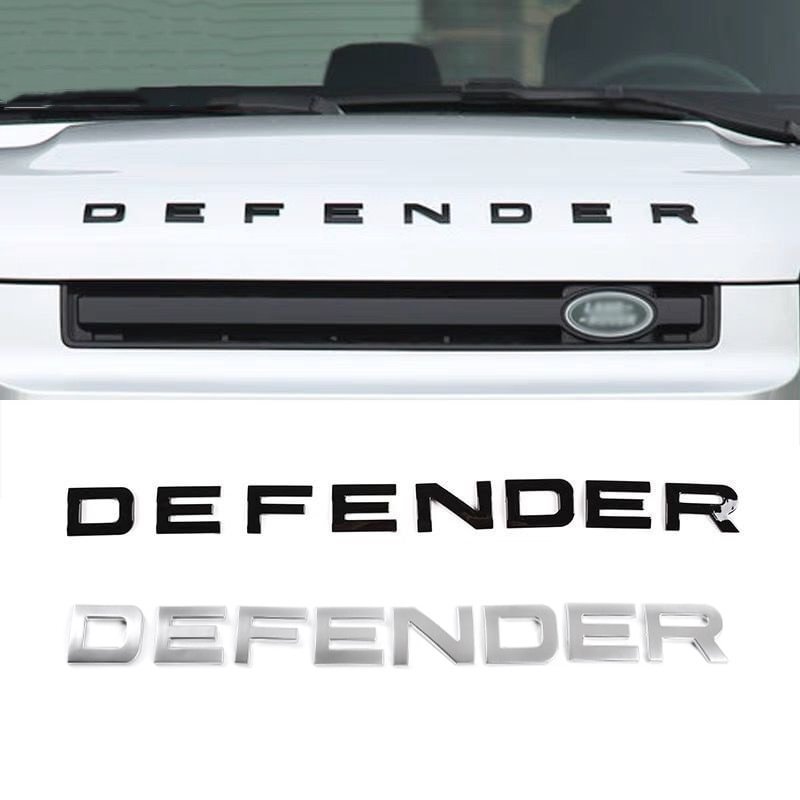 Defender ABS Chrome Decals Sticker For Land Rover Head Hood Letters Nameplate Emblem Badge voiturehub dxncar