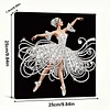 (25x25cm)DIY Ballet Girl Framed Handmade Pearl Painting Art Craft Kit Living Home Decor