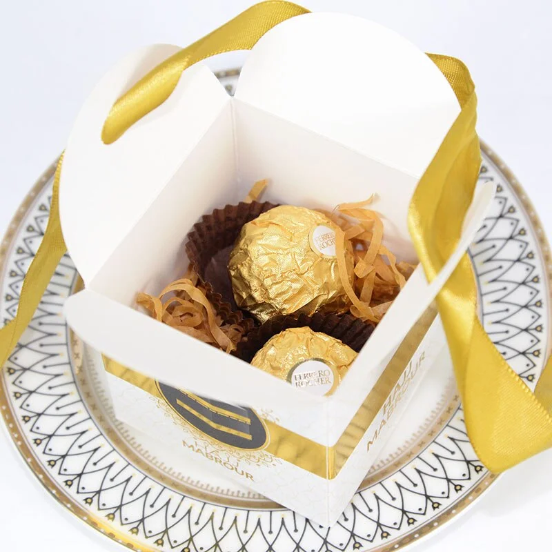 10pcs Eid Mubarak Candy Boxes Ramadan Kareem Decoration Paper Gift Box Islamic Muslim Party Supplies Eid al-Fitr Hajj Mabrour