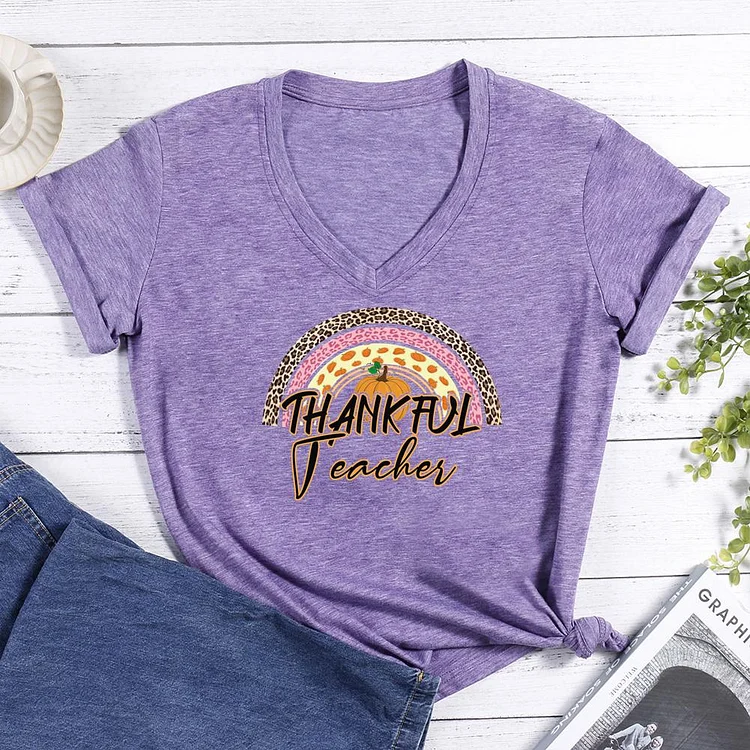 Thanksgiving V-neck T Shirt-Annaletters