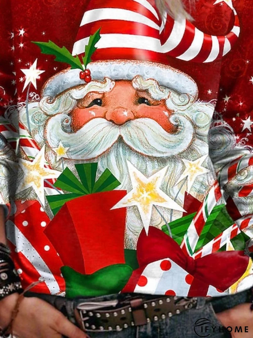 Casual Long Sleeve Crew Neck Printed Top | IFYHOME